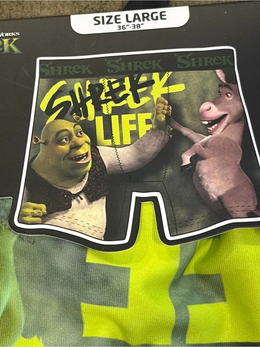Dreamworks Shrek Men’s Boxer Briefs Large 36”-38”